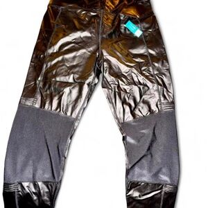 NWT Walk Pop Faux Leather Black High-Rise Leggings, Size L